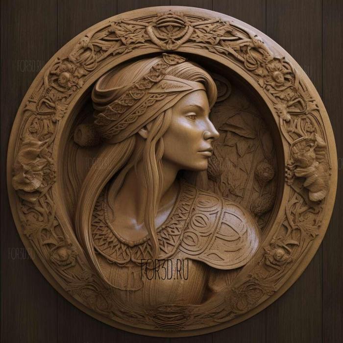 Elven maiden 2 stl model for CNC